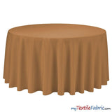 108 Inch Round Polyester Seamless Tablecloth Fabric - Solid Color, 108" Diameter (By Piece)