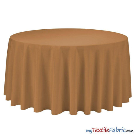 108 Inch Round Polyester Seamless Tablecloth Fabric - Solid Color, 108" Diameter (By Piece)