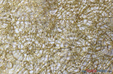 Open Weave Metallic Rose Mesh Fabric - Glitz Sequins, Scalloped Edge, Silver And Gold, 52" Wide (1 Yard)