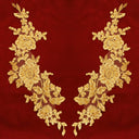 Beaded Corded Floral Lace Applique
