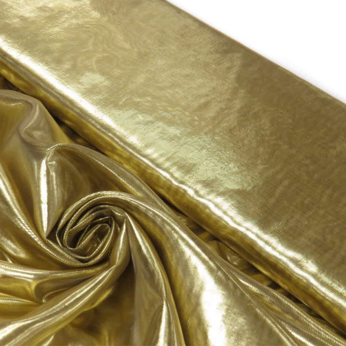 Gold Nylon Metallic Tissue Lame Fabric - Gold Metallic Finish, 60" Width