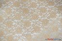 Raschel Lace Polyester Fabric - Floral Sheer Lace, 58/60" Width (1 Yard)