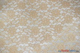 Raschel Lace Polyester Fabric - Floral Sheer Lace, 58/60" Width (1 Yard)