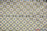 Contempo Jacquard 100 Percent Polyester Fabric - Metallic Circle Pattern, 58/60" Width, Gold, Silver (1 Yard)