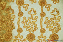 Luxury Organza Embroidery Polyester Fabric - Sheer Ribbon Embroidery, 54" Width, Multiple Colors (1 Yard)
