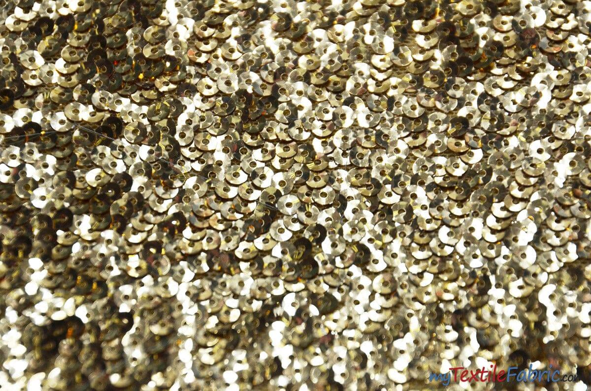Gatsby Sequins Polyester Fabric - 6Mm Flat Sewn Sequins On Mesh, 52" Width, Multiple Colors (1 Yard)