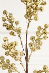 Gold Glitter Berry Spray 36 Inch Festive Christmas Decor