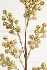 36" Gold Glitter Berry Spray