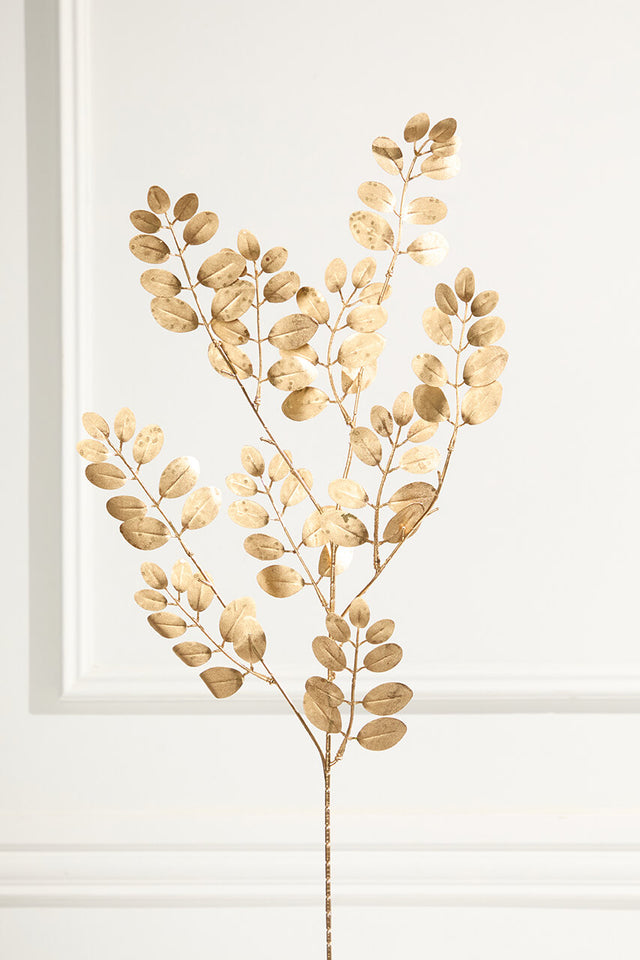 36" Metallic Leaves Spray