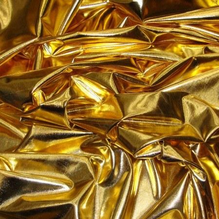 Gold Spandex Lame Foil Stretch Metallic Fabric,