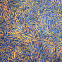 Nylon Spandex Swim Knit Gold Branches on Blue