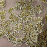 Beaded Corded Bridal Lace Fabric 51" Wide