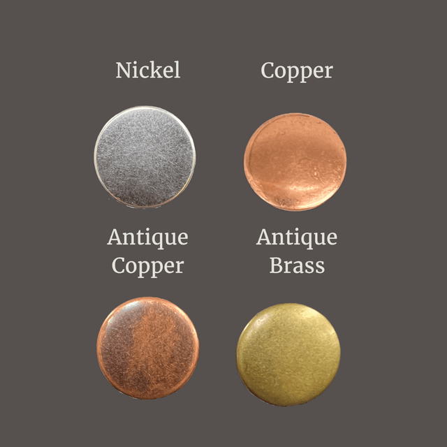 Jeans Buttons Plain Metal Buttons - Antique Brass, Antique Copper, Copper, Nickel