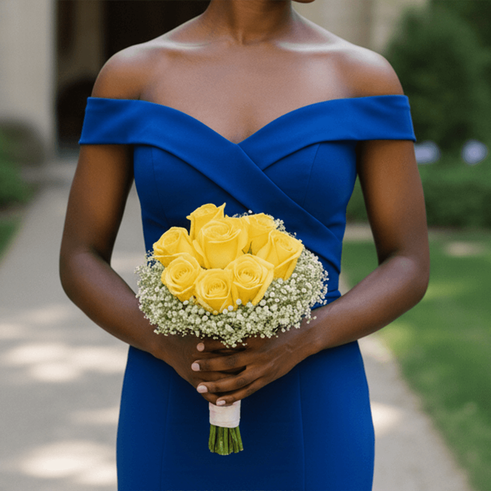Yellow Roses Bridesmaids Bouquets 6 Sets Fresh Flowers 19 Stems Each