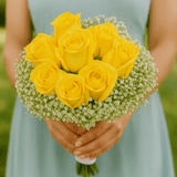 Yellow Roses Bridesmaids Bouquets 6 Sets Fresh Flowers 19 Stems Each