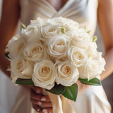 White Roses Bridesmaids Bouquets 6 Sets Fresh Wedding Flowers 28 Stems Romantic