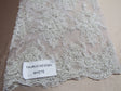 Gorgeous White French Design Embroidered And Beaded Mesh Lace Fabric - White Floral Embroidery, Metallic Shine, 50" Width (1 Yard)