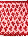 Gorgeous Beaded Lace On Mesh Polyester Fabric - Beaded Lace, 50" Width (1 Yard)