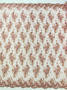 Gorgeous Beaded Lace On Mesh Polyester Fabric - Beaded Lace, 50" Width (1 Yard)