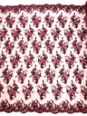 Gorgeous Beaded Lace On Mesh Polyester Fabric - Beaded Lace, 50" Width (1 Yard)