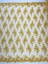 Gorgeous Beaded Lace On Mesh Polyester Fabric - Beaded Lace, 50" Width (1 Yard)