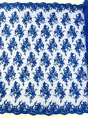 Gorgeous Beaded Lace On Mesh Polyester Fabric - Beaded Lace, 50" Width (1 Yard)