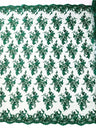 Gorgeous Beaded Lace On Mesh Polyester Fabric - Beaded Lace, 50" Width (1 Yard)