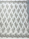 Gorgeous Beaded Lace On Mesh Polyester Fabric - Beaded Lace, 50" Width (1 Yard)