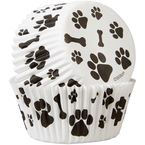 Wilton Paw Prints and Bones Cupcake Liners, 50-Count