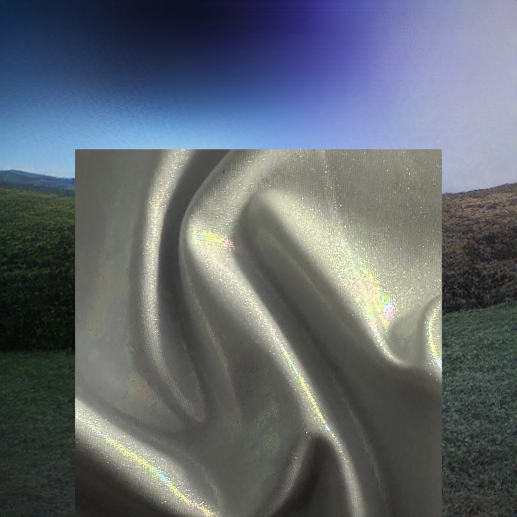 Poly Spandex Rainbow Foil Fabric 60" Illusion White