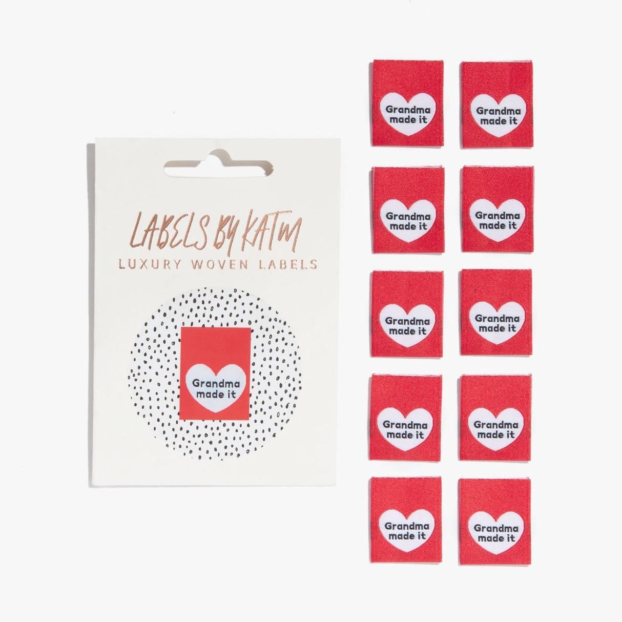 Woven Labels "Grandma Made It" 10 Pack