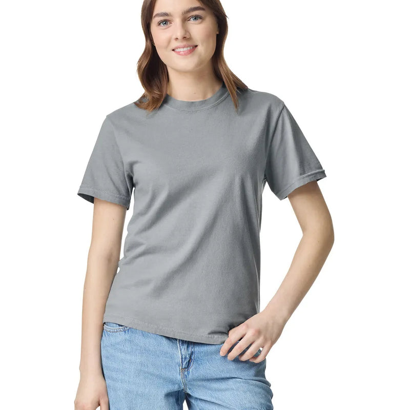 Comfort Colors 1717 Adult Tee Cotton Fabric - Granite, Semi-Fitted, 4.5 Oz/Yd², 90% Ring Spun Cotton / 10% Polyester (1 Piece)