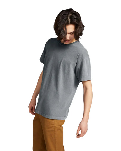 Comfort Colors 1717 Adult Tee Cotton Fabric - Granite, Semi-Fitted, 4.5 Oz/Yd², 90% Ring Spun Cotton / 10% Polyester (1 Piece)