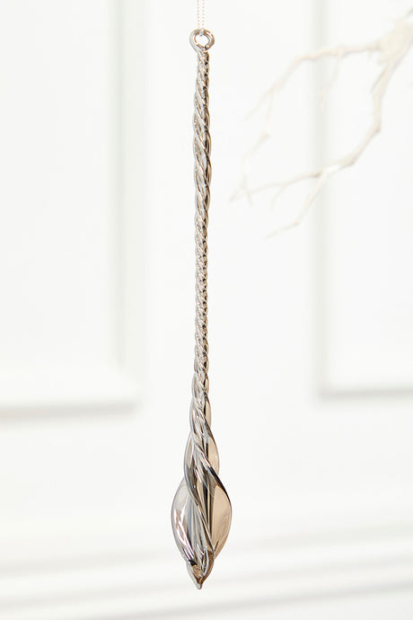 10" Slate Gray Drop Glass Ornament