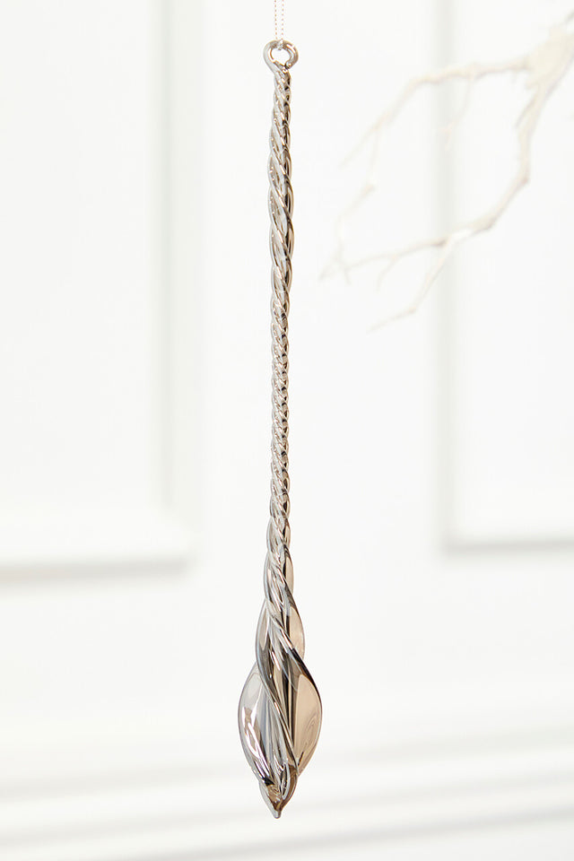 10" Slate Gray Drop Glass Ornament
