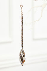 9" Slate Gray Drop Glass Ornament