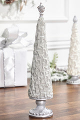 19" Silver Gray Flocked Resin Tree