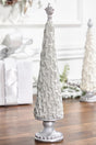 19" Silver Gray Flocked Resin Tree
