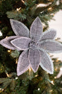 22” x 12.5" Grey Linen Jewel Poinsettia Stem