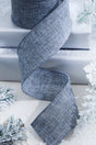 2.5" x 10 Yard Gray Linen Wired Ribbon