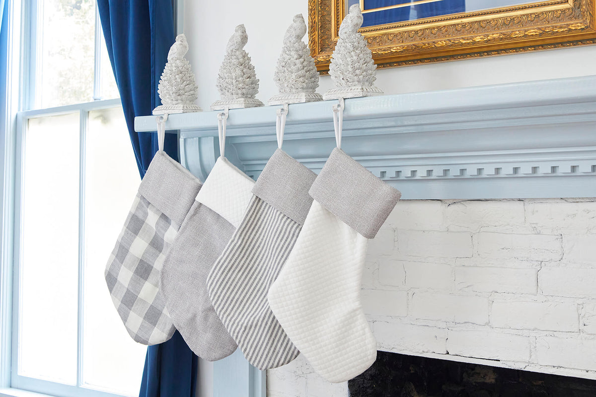White & Gray Checkered Stocking