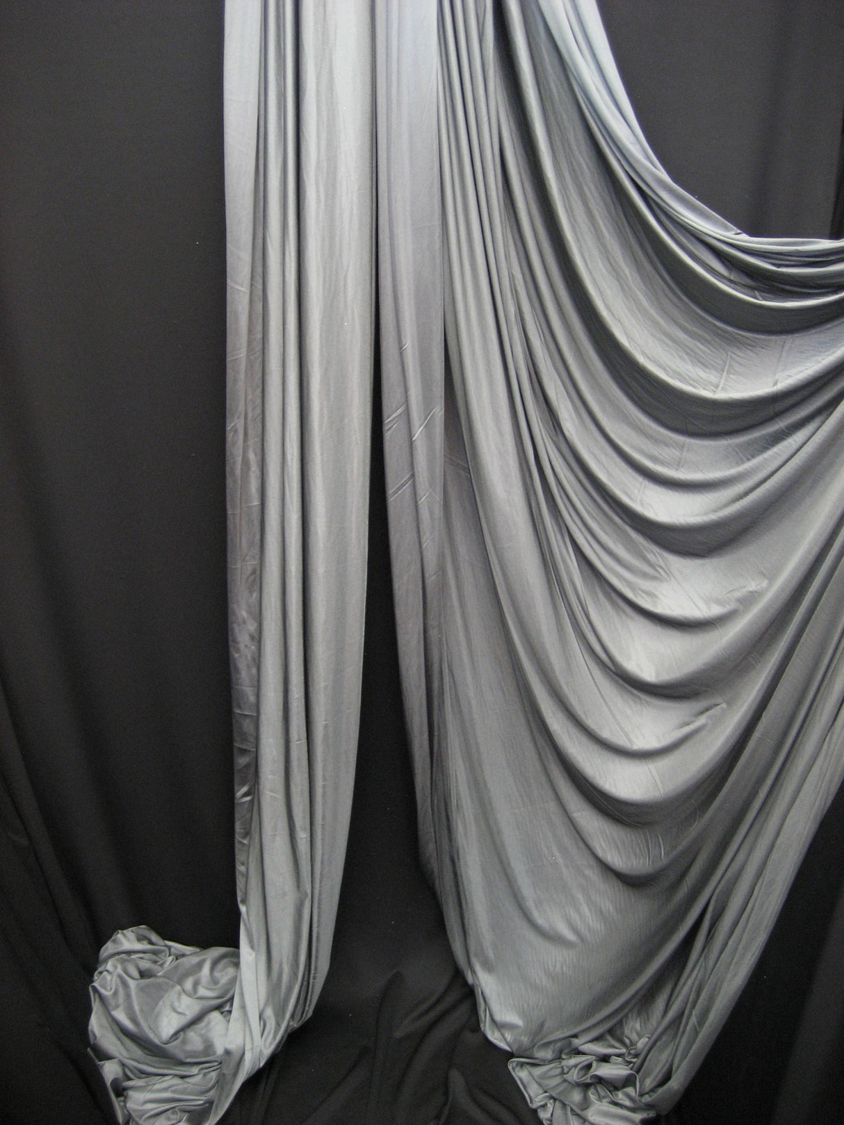 Low Stretch Gray Polyester Fabric - Gray, 108"-120" Width (1 Yard)