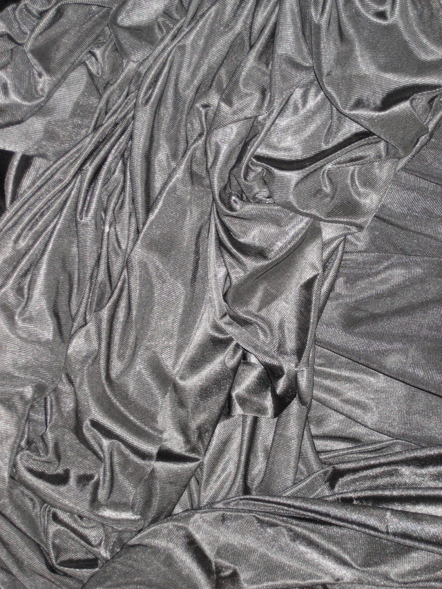 Low Stretch Gray Polyester Fabric - Gray, 108"-120" Width (1 Yard)