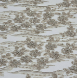 Champagne Beaded Lace Floral Embroidery Mesh