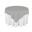 Heather Grey Square Polyester Overlay Tablecloth 85″ x 85″
