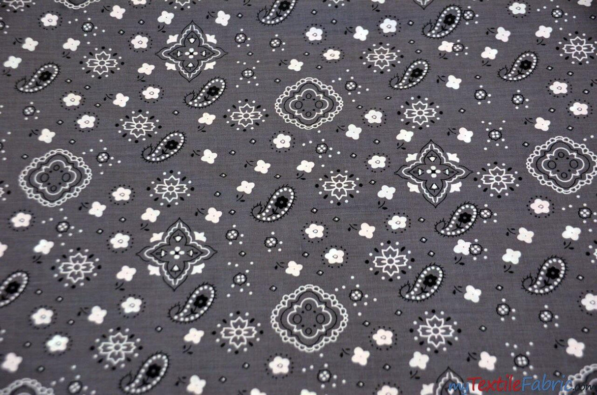 Bandana Cotton Print Polyester Cotton Broadcloth Fabric - Multiple Colors, 58/60" Width (1 Yard)