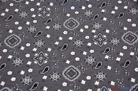 Bandana Cotton Print Polyester Cotton Broadcloth Fabric - Multiple Colors, 58/60" Width (1 Yard)