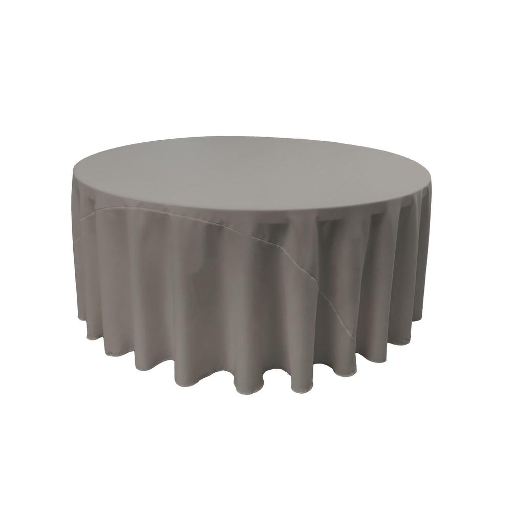 Dark Grey 100% Polyester Round Tablecloth 120″