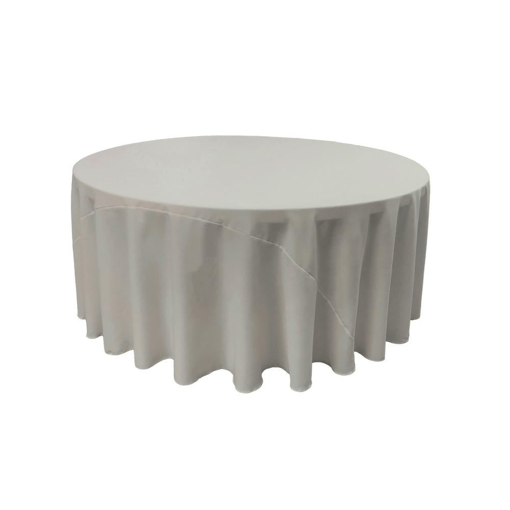 Light Grey 100% Polyester Round Tablecloth 132″