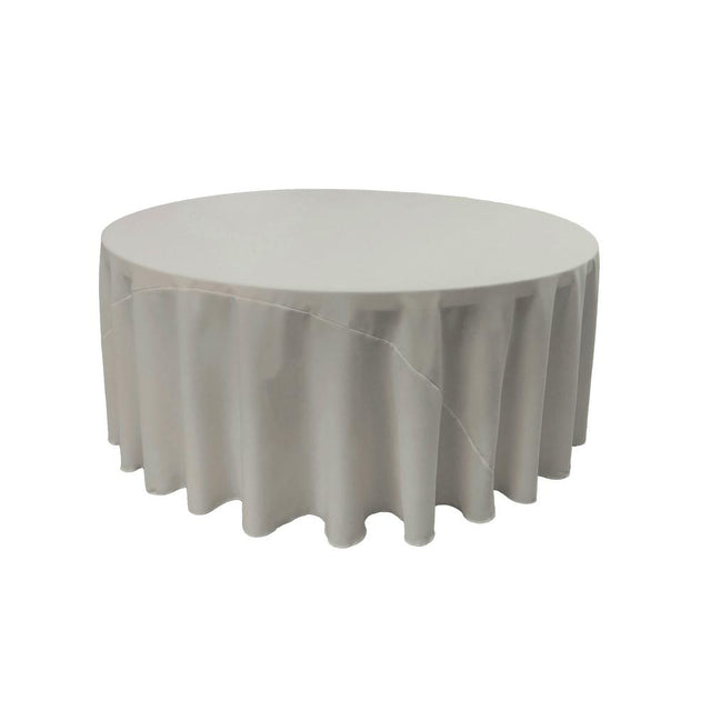 Light Grey 100% Polyester Round Tablecloth 120″
